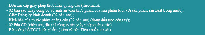 ho so xin giay phep quang cao thuc pham chuc nang