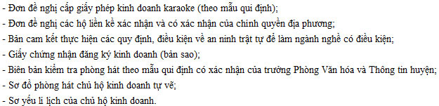ho so xin giay phep kinh doanh karaoke