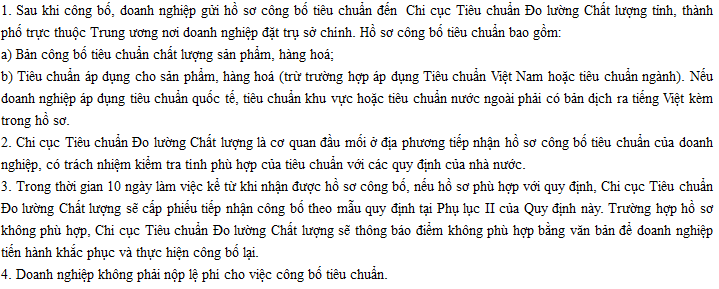 thu tuc cong bo tieu chuan co so