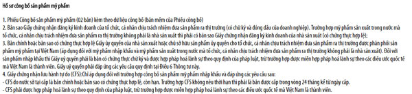hồ sơ công bố mỹ phẩm